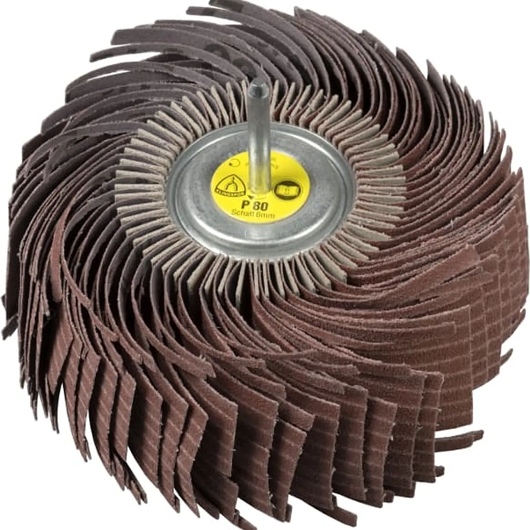 Rueda Traslapada MM630 laminillas en tiras con vástago 180X50X6 Gr. 120 1