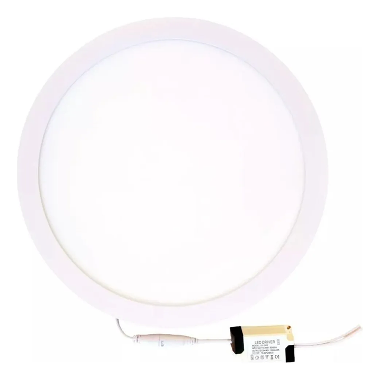 Foco Panel Led 24w Embutido Redondo Luz Fría Leooluxurybrand Blanco 1