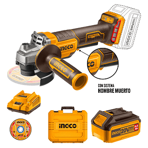 Esmeril Bl Ingco C/hm Industrial +bat/carg+10disc 4 1/2