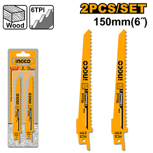 SIERRAS PARA SIERRA SABLE MADERA REPUESTO 150MM PACK X2 (SSB644D) INGCO