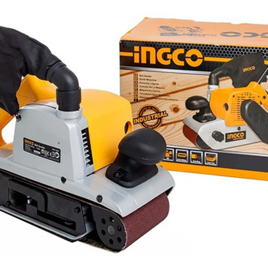 Lijadora De Banda Ingco Pbs12001 Negra Y Naranja 50hz/60hz 1.2kw 5