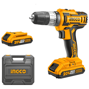 Taladro Percutor Atornillador Inalámbrico De 10mm Ingco Cidli200215 + 1 Batería De 2ah + Accesorio Con Estuche De Plástico 50hz/60hz