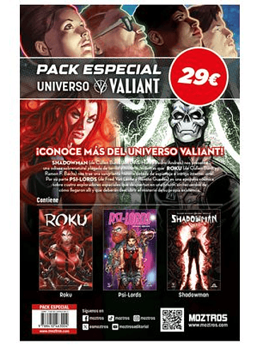 UNIVERSO VALIANT PACK ESPECIAL -CONTIENE: SHADOWMAN, ROKU, PSI-LORS 1