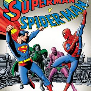 SUPERMAN Y SPIDERMAN. PORTADA DE BRIAN BOLLAND DC-MARVEL TREASURY EDITION.
