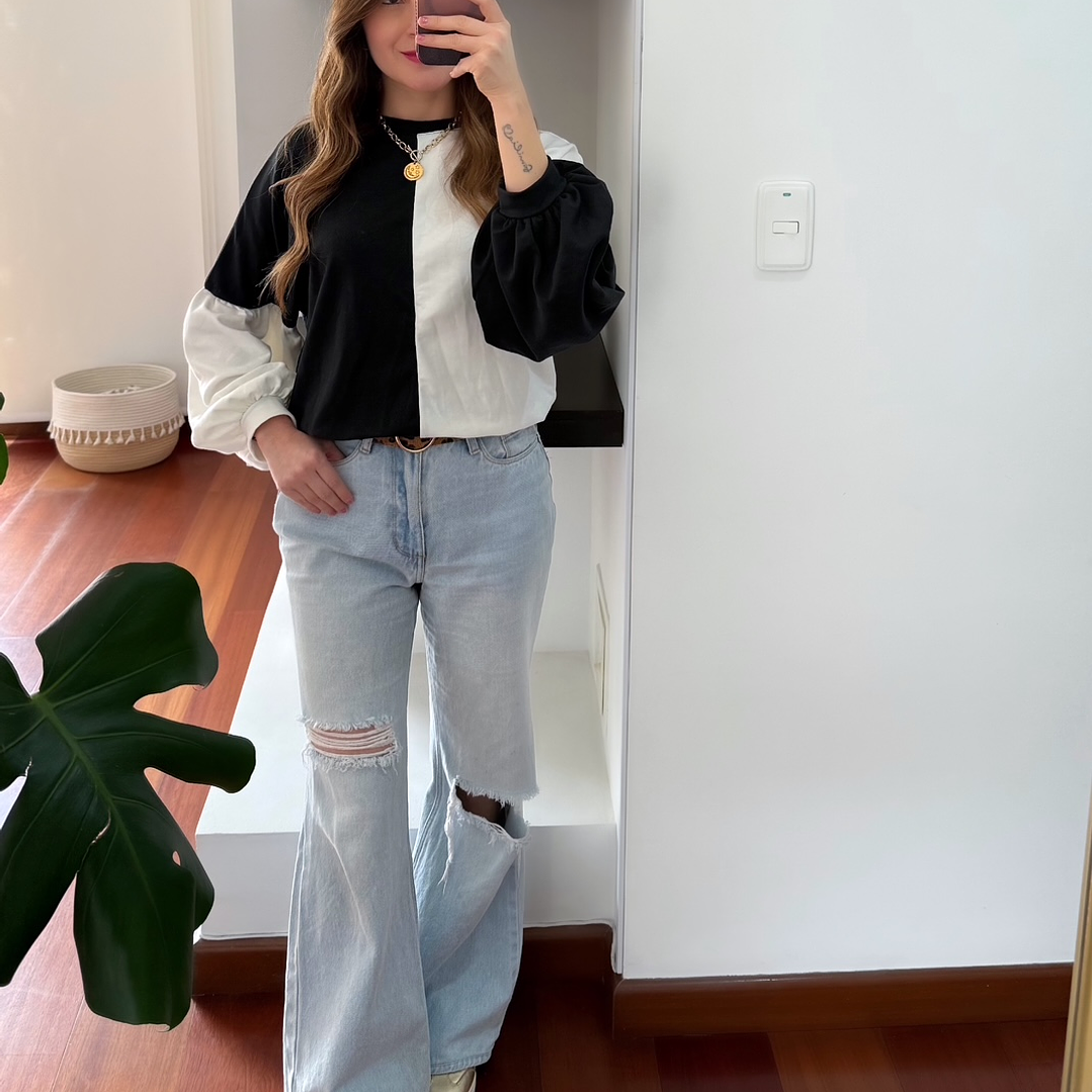 Camisa Juana Blanco-Negro 1