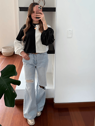 Camisa Juana Blanco-Negro