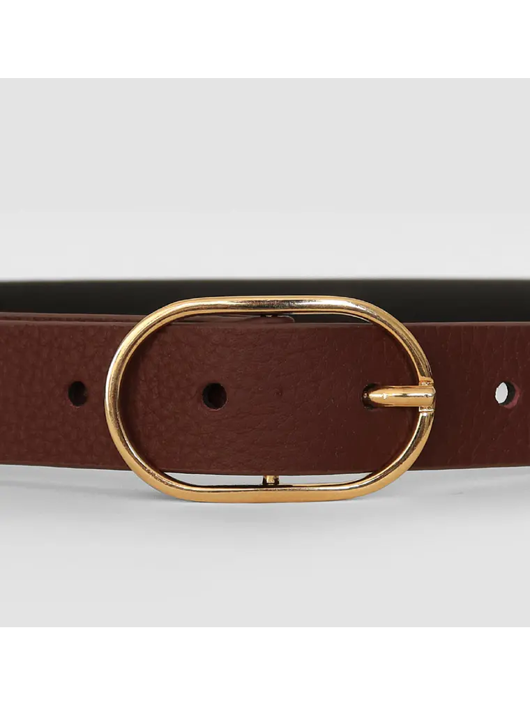 CINTURÓN CHIC S - GUINDA/ORO Luxe 2