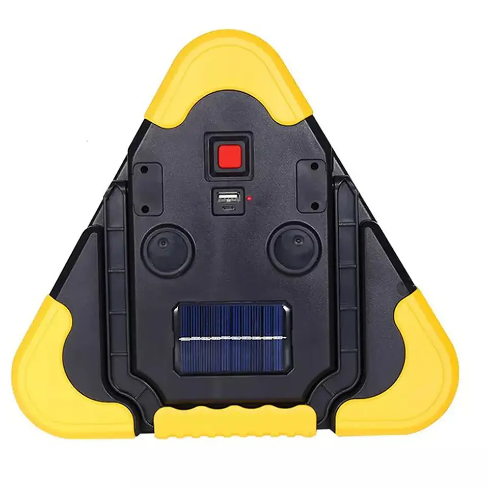 TRIANGULO DE EMERGENCIA RECARGABLE CON LUZ SOLAR LUZ LED 3