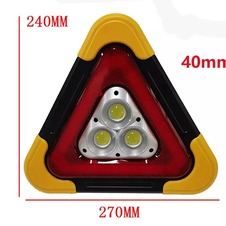 TRIANGULO DE EMERGENCIA RECARGABLE CON LUZ SOLAR LUZ LED 4