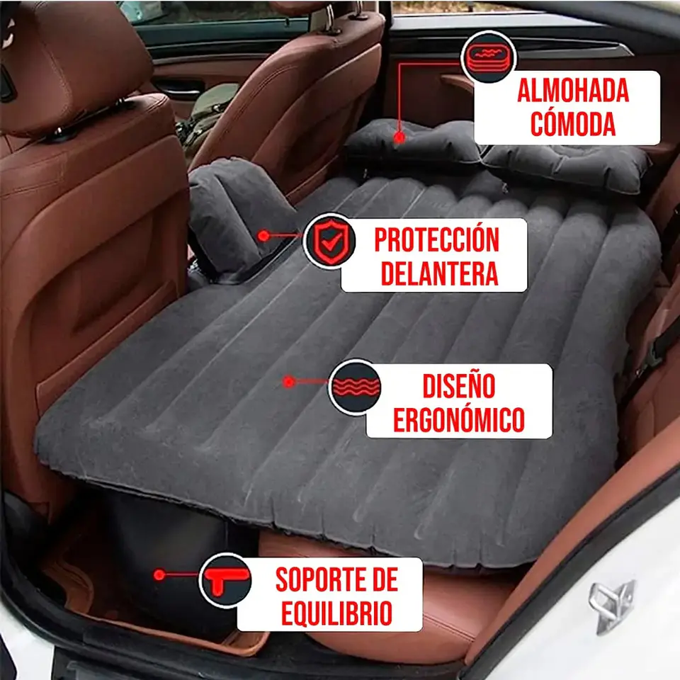 COLCHON INFLABLE PARA ASIENTO TRASERO DE AUTO 4