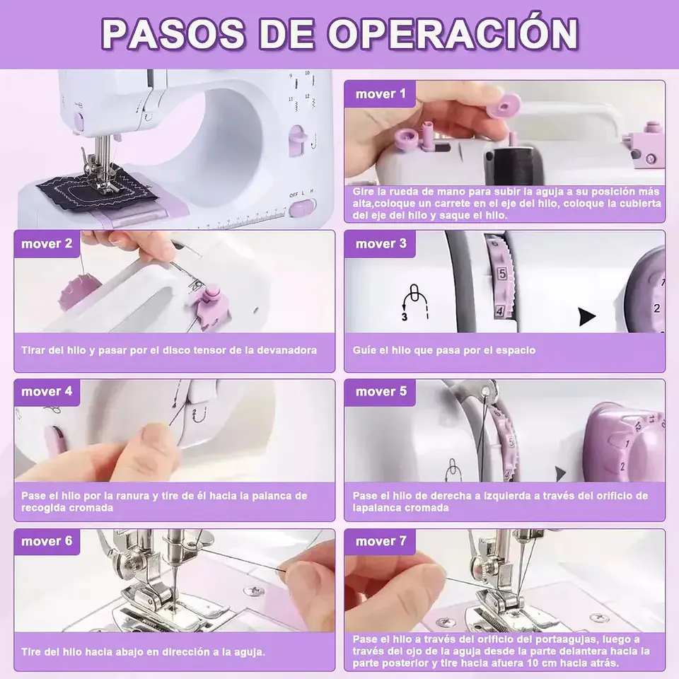 MAQUINA DE COSER PORTATIL CON 12 PUNTADAS 2