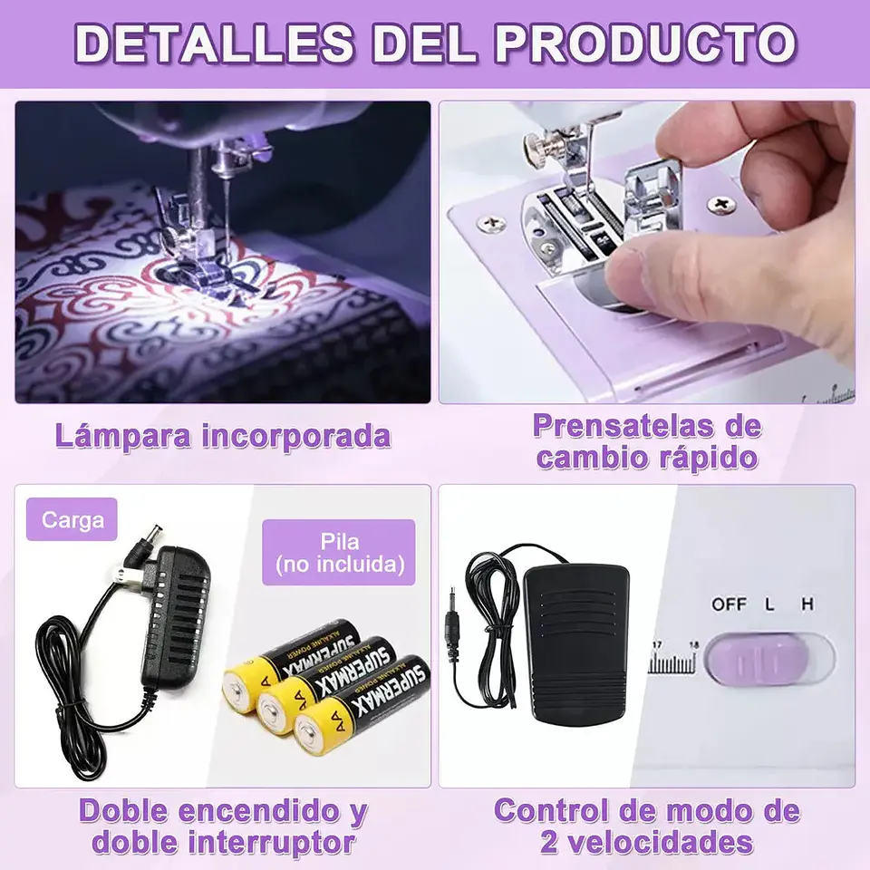 MAQUINA DE COSER PORTATIL CON 12 PUNTADAS 3
