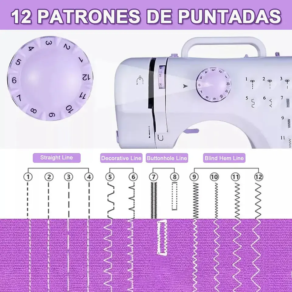 MAQUINA DE COSER PORTATIL CON 12 PUNTADAS 4