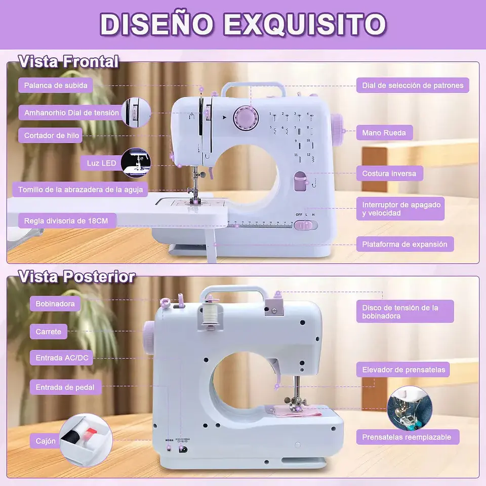 MAQUINA DE COSER PORTATIL CON 12 PUNTADAS 6