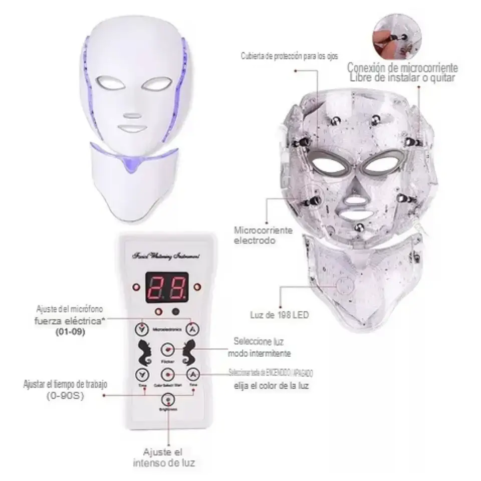 Mascara Led ccuello 7 Colores trata el acne lineas de expresiòn manchasantiarrugas y mas 4