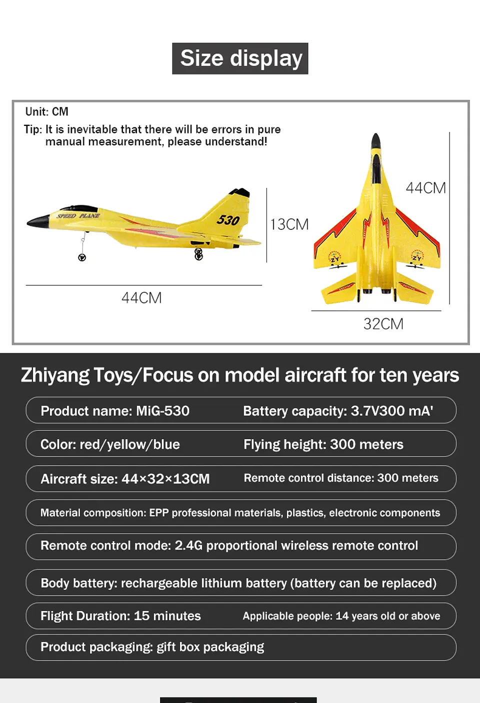 Avión Combate RC ZY-530PRO con Control Remoto 3