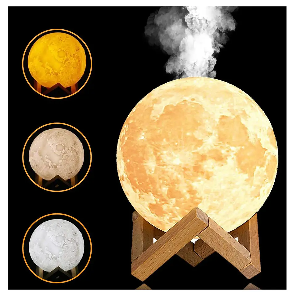 LAMPARA HUMIFICADORA CON FORMA DE LUNA  3D 1