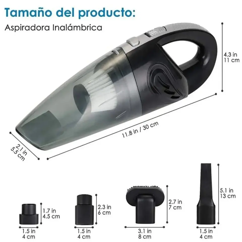 Aspiradora de Mano Inalámbrica para Auto y Hogar 120W 3