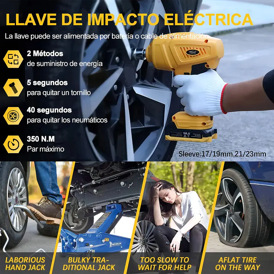 Kit  Automotriz  Gato Hidráulico Llave de Impacto 5