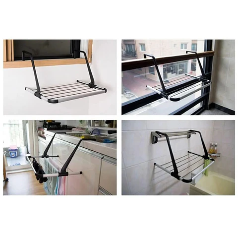 TENDEDERO PLEGABLE DE ACERO INOXIDABLE PARA BALCON