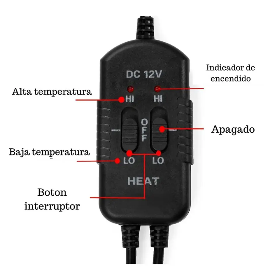 Funda Cubre Asiento con Calefacción 12V  Control de Temp 3