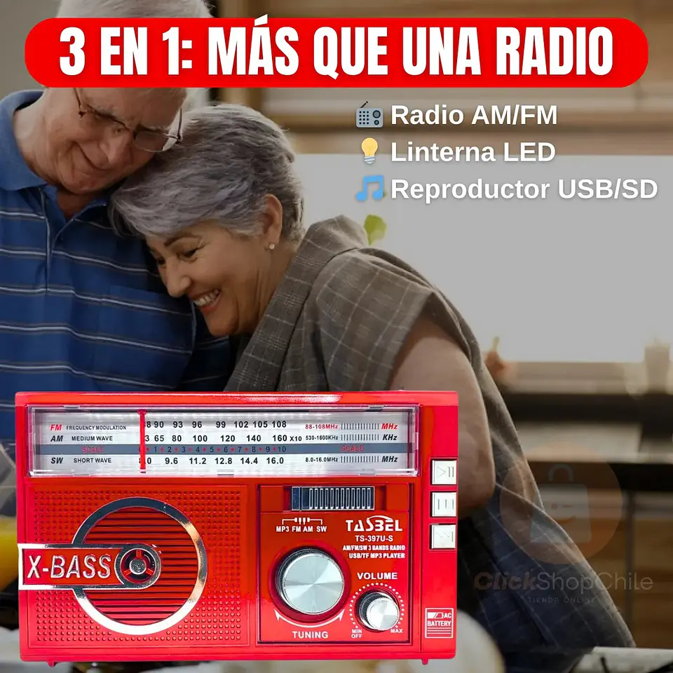 RADIO AM-FM CON LINTERNA CON PANEL SOLAR A PILAS Y RECARGABLE 8
