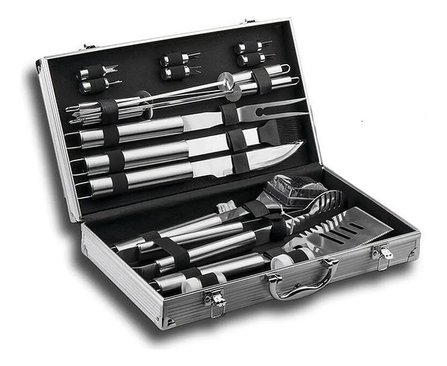 MALETA DE LUJO CON SET PARRILLERO DE 18 PIEZAS ACERO INOX 3