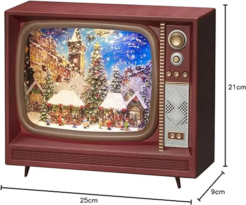 Televisión Vintage con Música y Luz LED Navideña 2