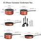 Bateria De Cocina 11 Piezas Antiadherente Aluminio Granito C Rojo - Miniatura 6