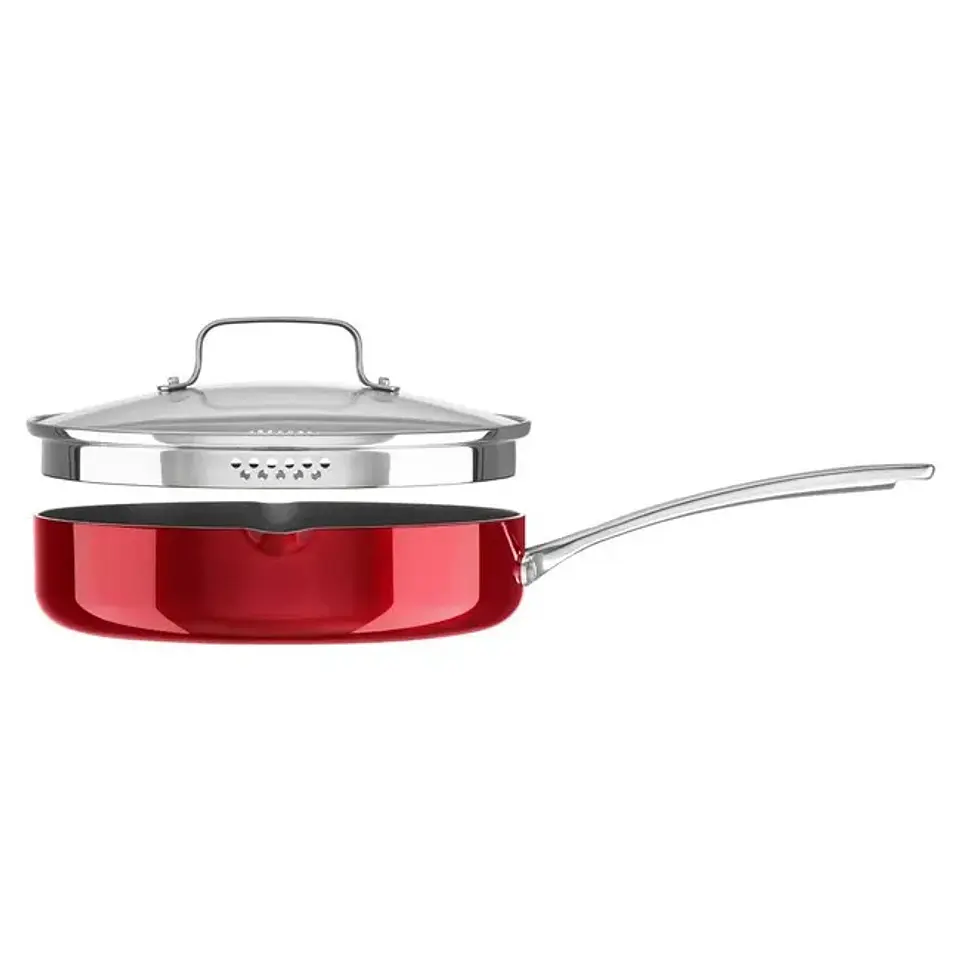 Bateria De Cocina 11 Piezas Antiadherente Aluminio Granito C Rojo 7