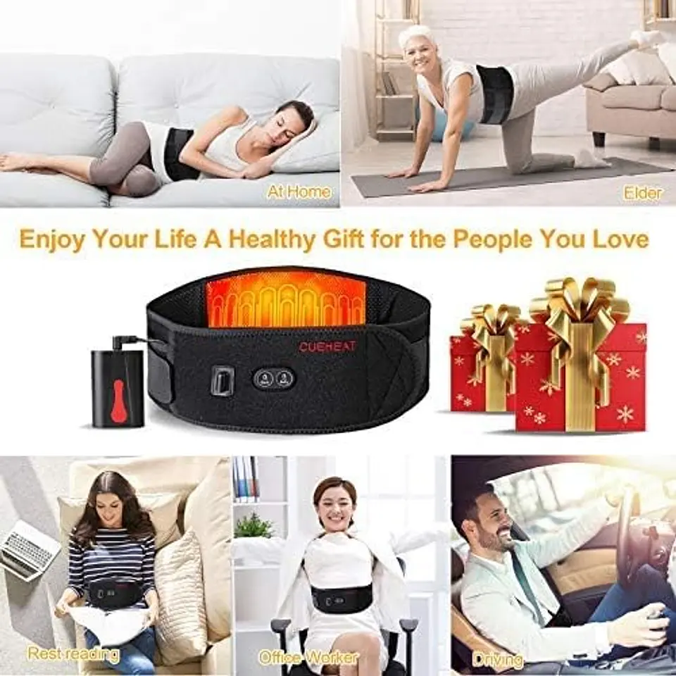 FAJA LUMBAR CON 3 NIVELESD E CALOR Y BOLSILLO PARA PONER GEL FRIO 5