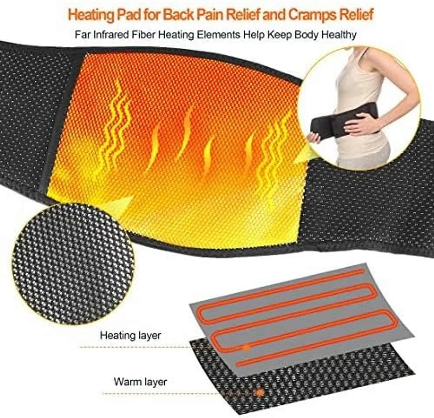 FAJA LUMBAR CON 3 NIVELESD E CALOR Y BOLSILLO PARA PONER GEL FRIO 6