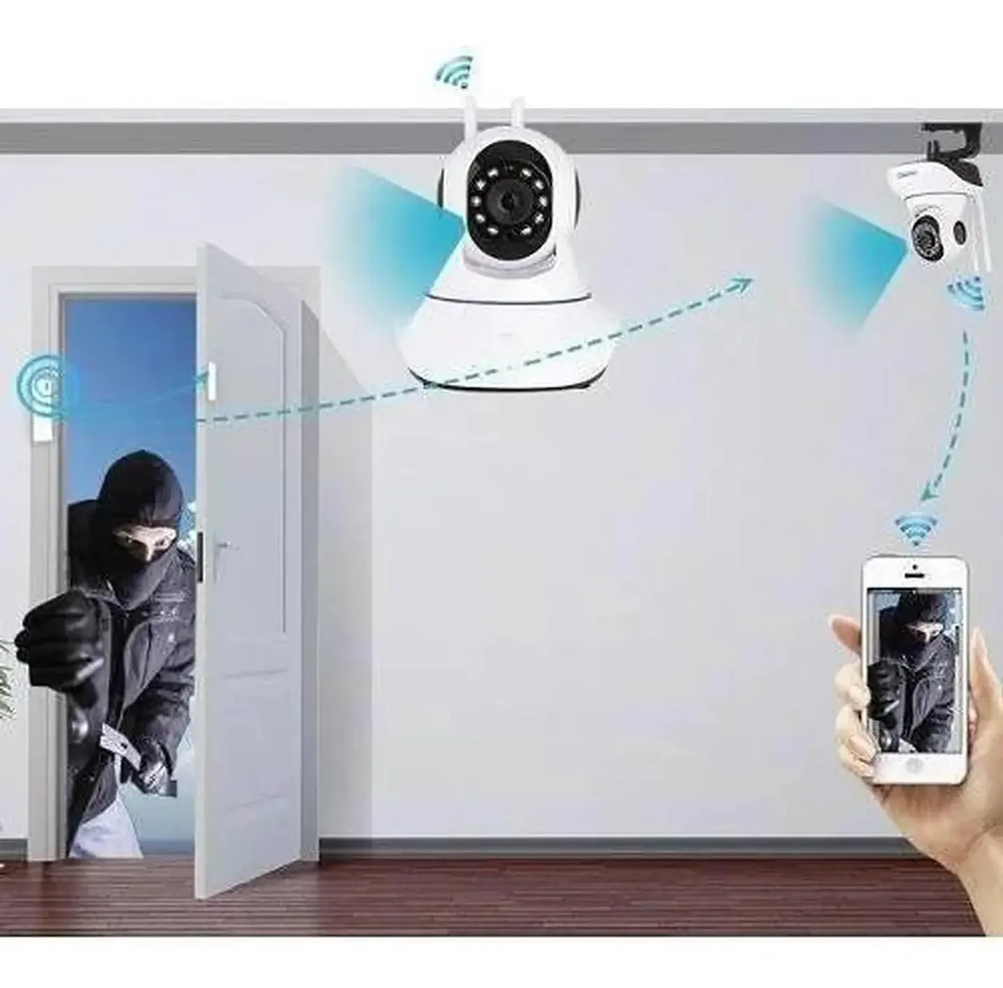 CAMARA SEGURIDAD IP WIFI HD MOTORIZADA VISION NOCTURNA 360º 4