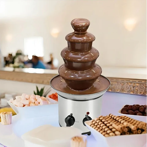 Cascada Fuente Chocolate Fondue 4 Niveles Acero Inoxidable