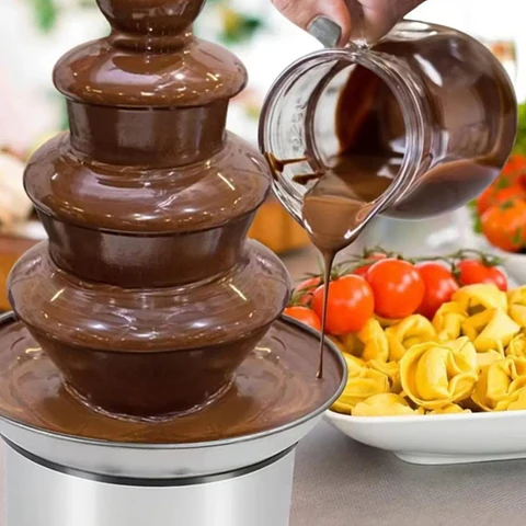 Cascada Fuente Chocolate Fondue 4 Niveles Acero Inoxidable