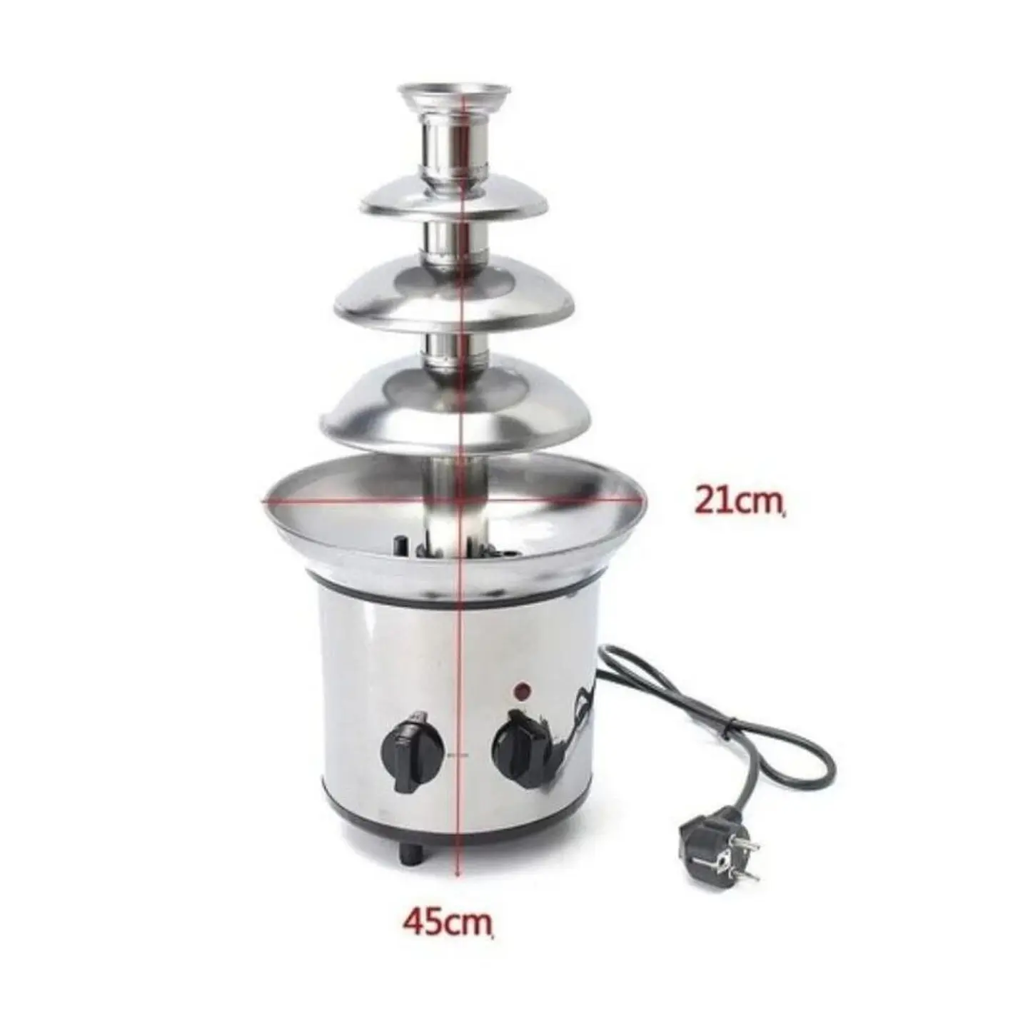 Cascada Fuente Chocolate Fondue 4 Niveles Acero Inoxidable 4