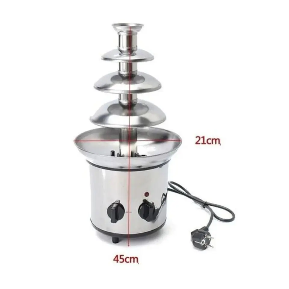 Cascada Fuente Chocolate Fondue 4 Niveles Acero Inoxidable 4