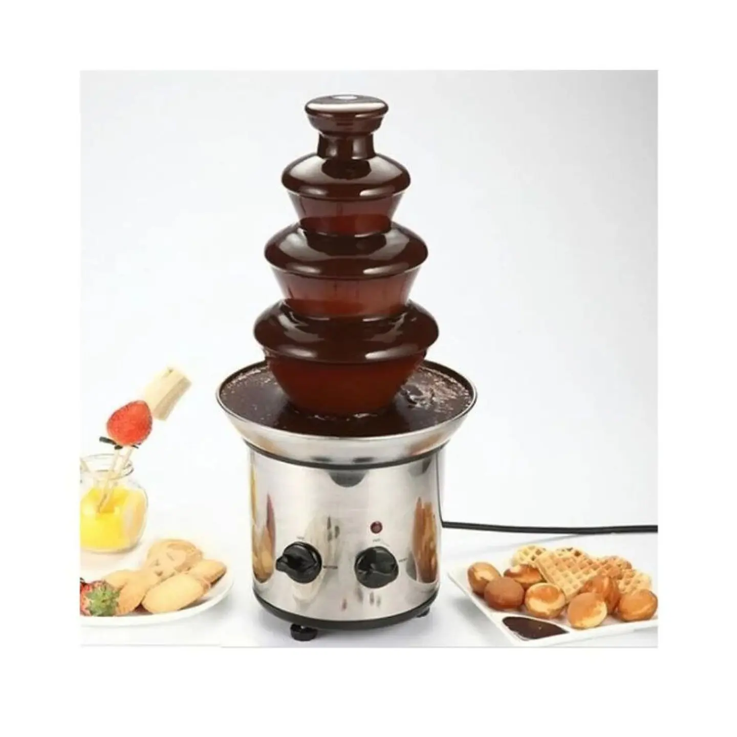 Cascada Fuente Chocolate Fondue 4 Niveles Acero Inoxidable 5