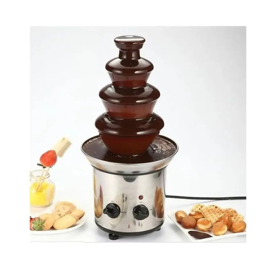 Cascada Fuente Chocolate Fondue 4 Niveles Acero Inoxidable 5