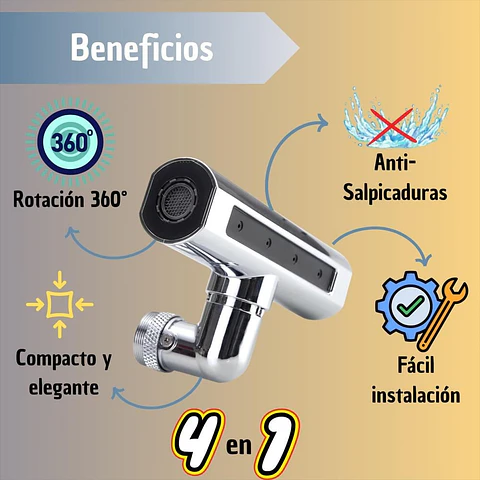 GRIFO 4 EN 1 360° PARA COCINA