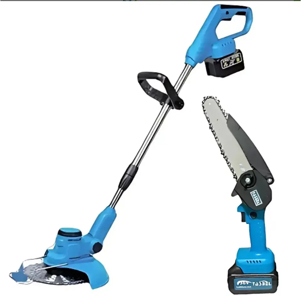 SET DE JARDIN 2 EN 1, ORILLADORA DESBRPSADOR Y MINI MOTOSIERRA 1