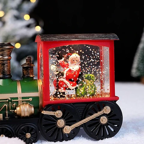 Tren De Navidad Iluminado Musical Globo De Nieve