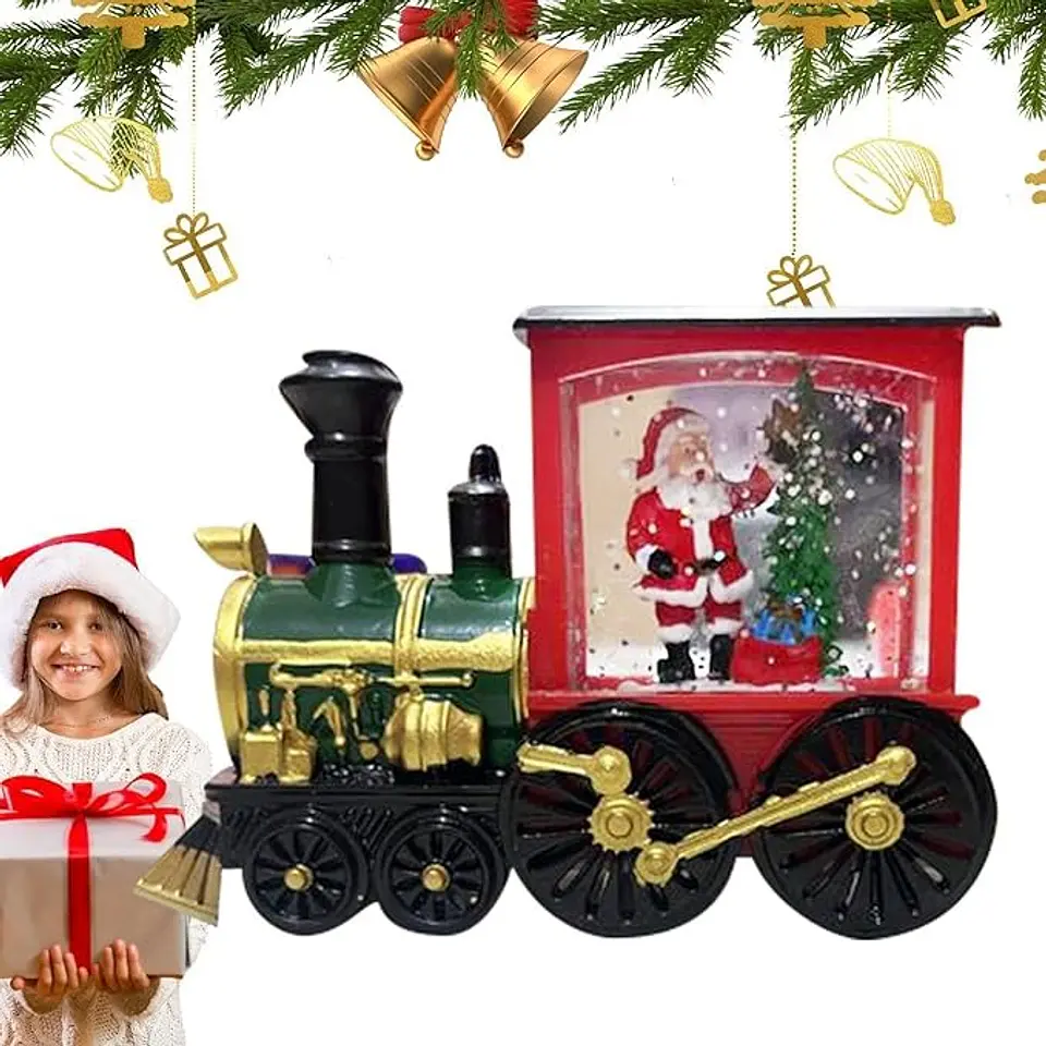 Tren De Navidad Iluminado Musical Globo De Nieve 3