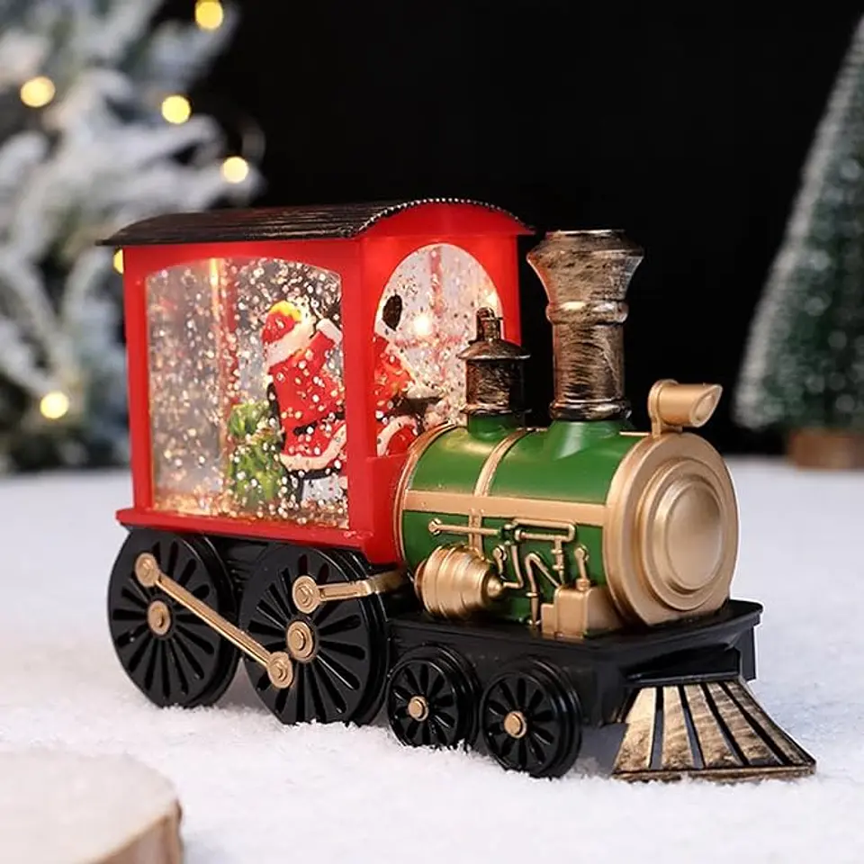 Tren De Navidad Iluminado Musical Globo De Nieve 4