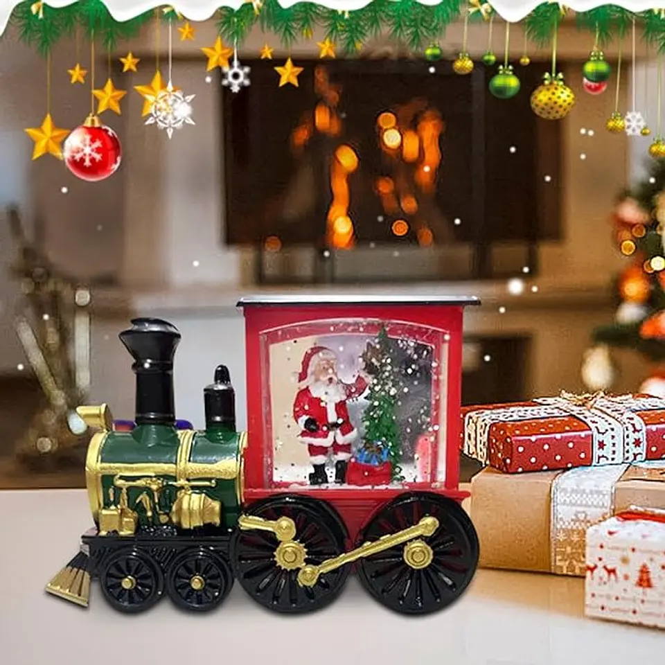 Tren De Navidad Iluminado Musical Globo De Nieve 5