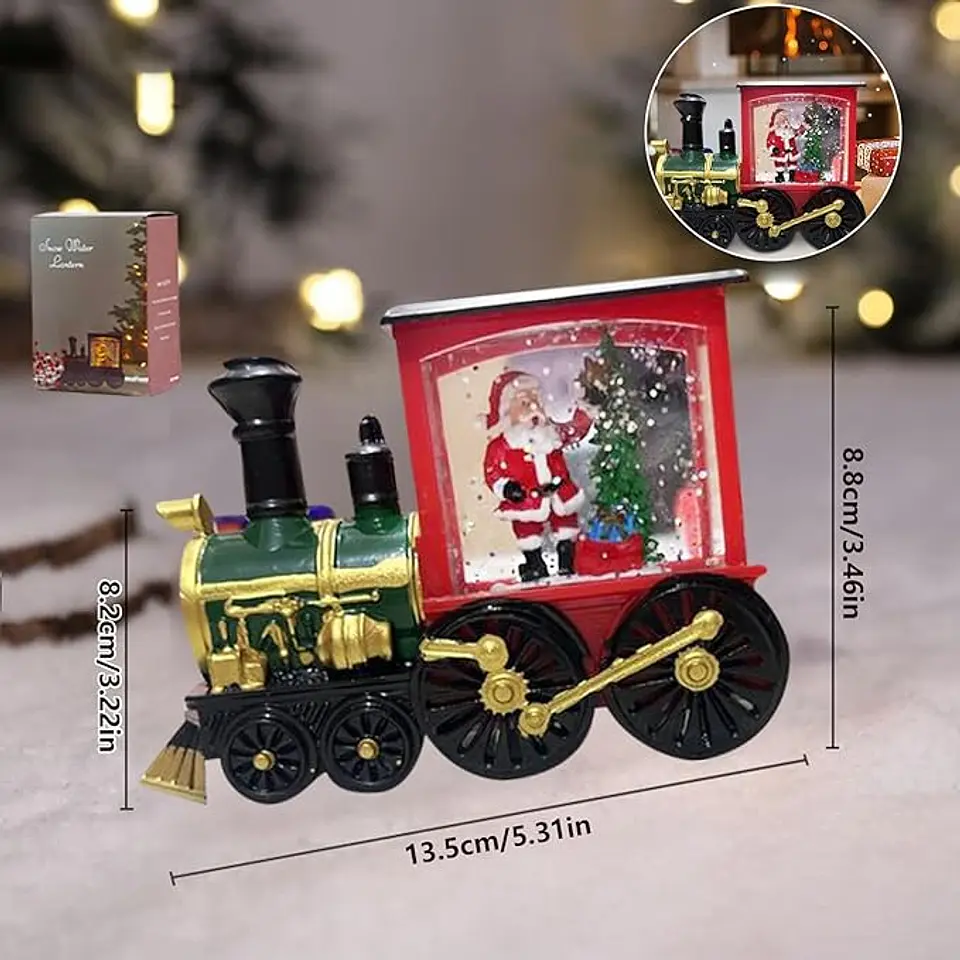 Tren De Navidad Iluminado Musical Globo De Nieve 6
