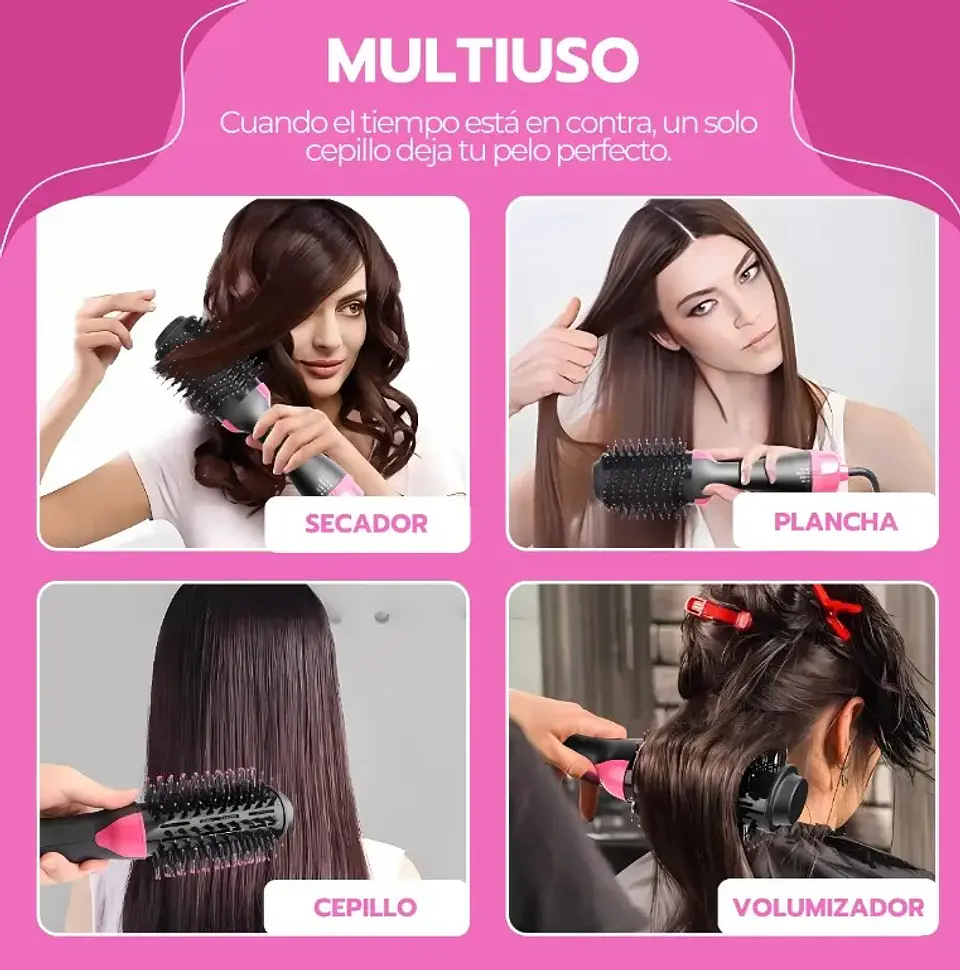 CEPILLO ALISADOR Y SECADOR  ANTI FRIZZ 3 EN 1 2