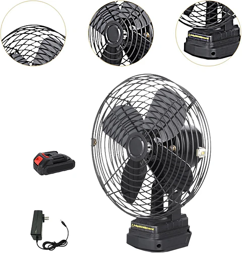 VENTILADOR PORTÁTIL 5 ASPAS CON BATERÍA Y CARGADOR USB