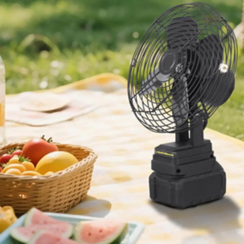VENTILADOR PORTÁTIL 5 ASPAS CON BATERÍA Y CARGADOR USB 4