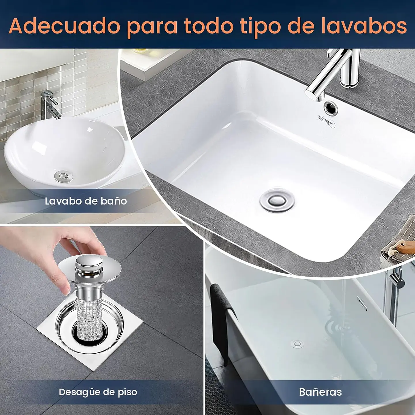 PACK 2 FILTROS PARA DRENAJE DE BAÑO/COCINA 4